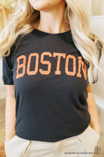 Boston Graphic Tee-Navy