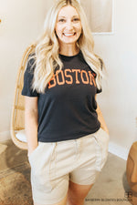 Boston Graphic Tee-Navy