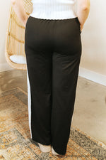 Wide Leg Sweat pant-Black/White