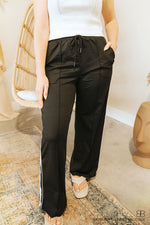 Wide Leg Sweat pant-Black/White