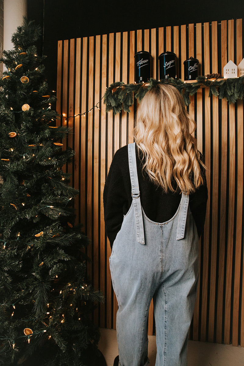 Patch Pocket Overalls-Denim