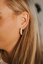 White Metal Hoop Earrings