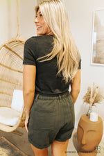 Front Pocket Casual Cargo Short-Army Green