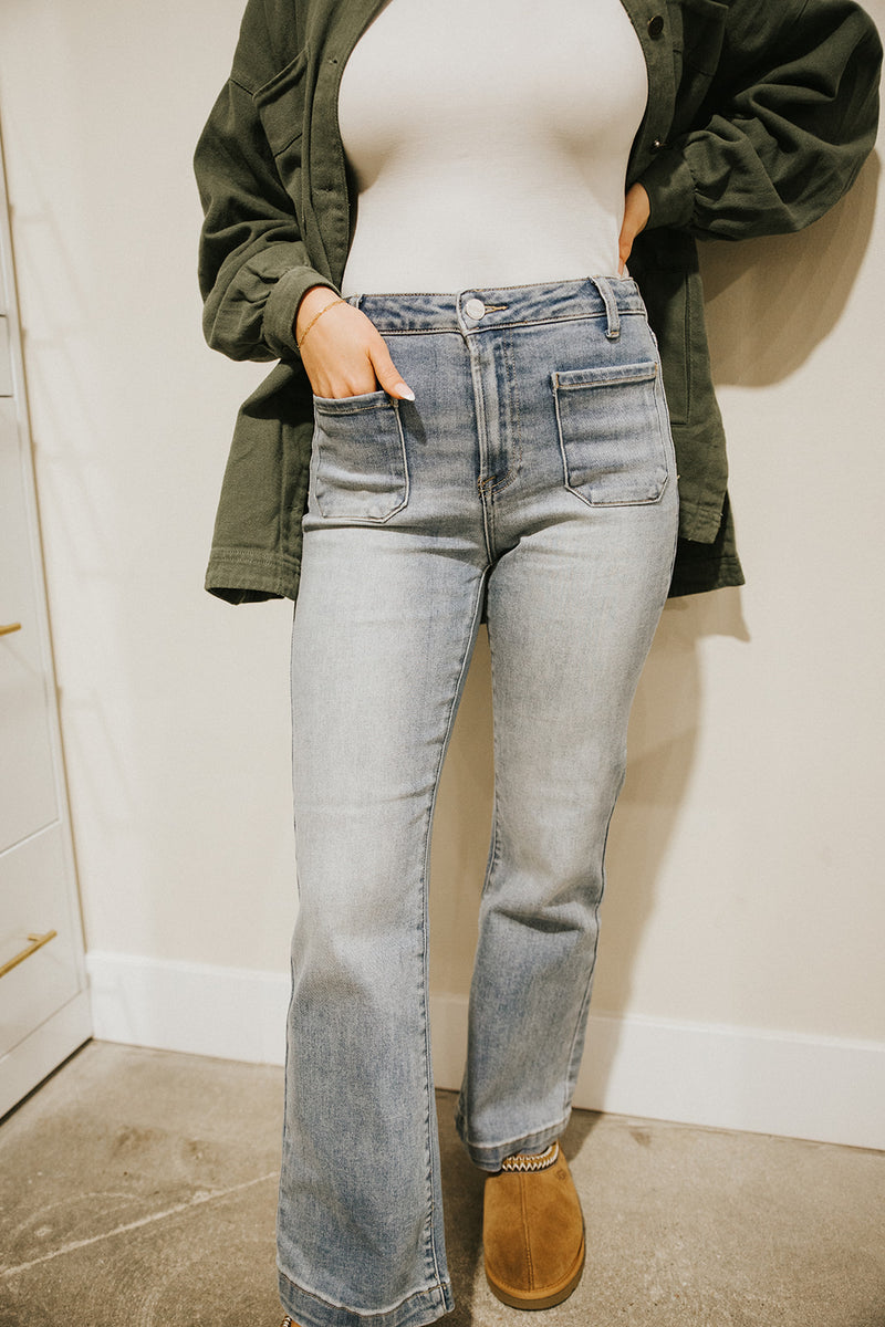 High Rise Patch Pocket-Med Wash