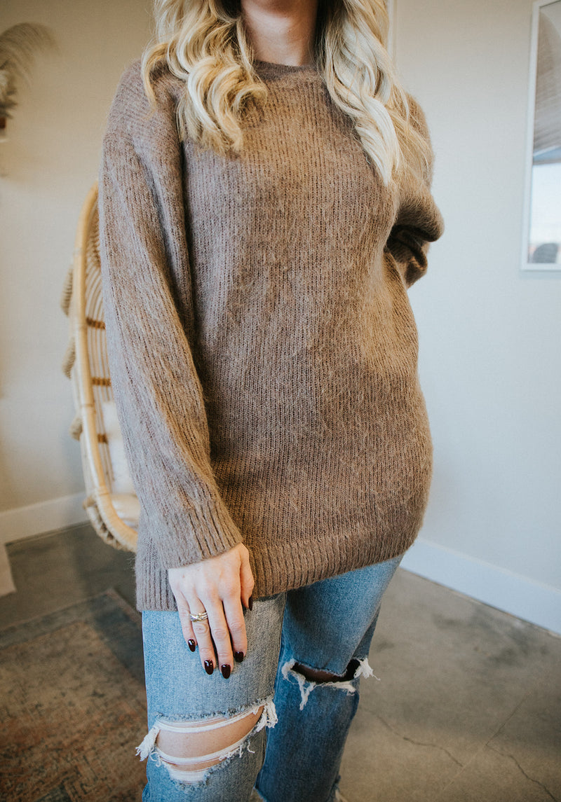 Boucle Tunic Sweater-Coco