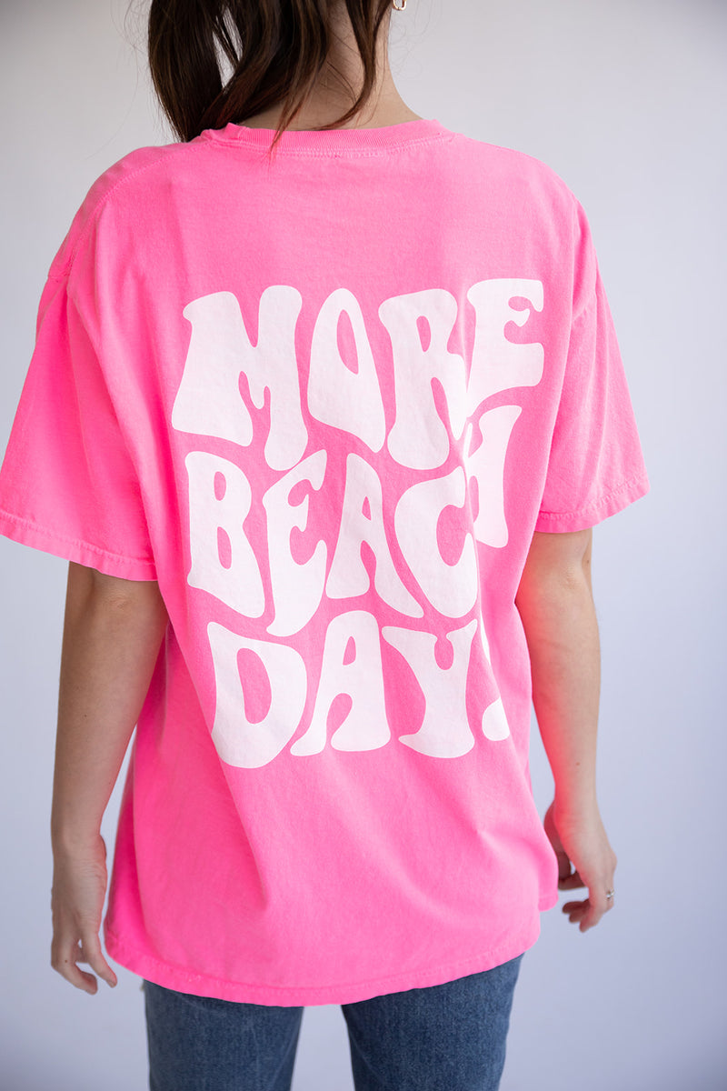 Oversized Graphic Tee-Neon Pink