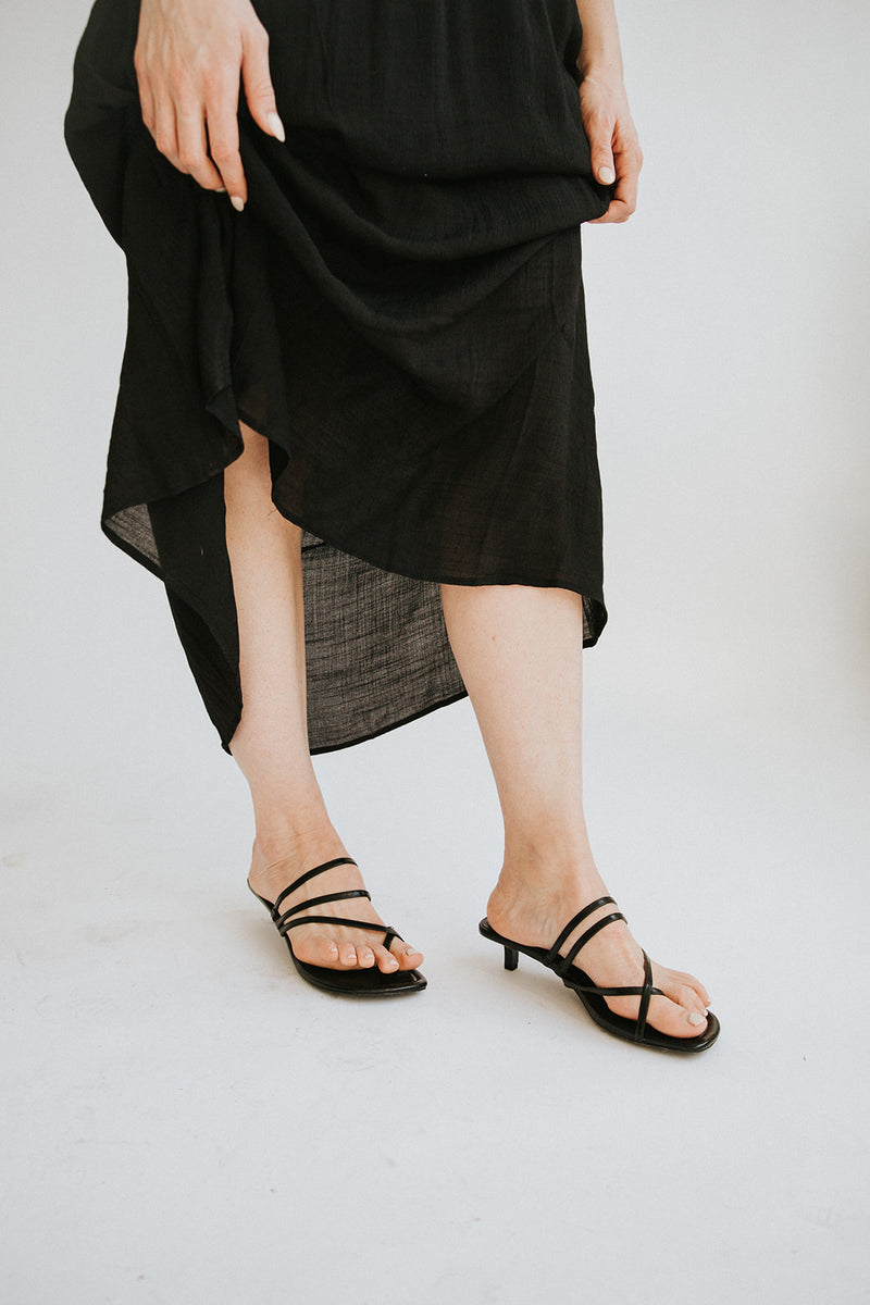 Strappy Mini Heel-Black