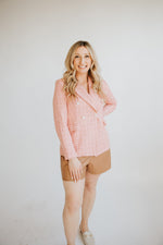 Tweed Blazer-Pink