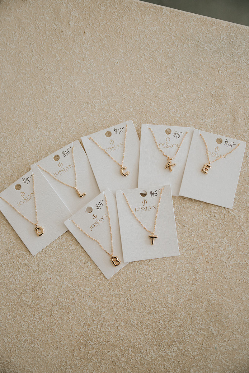 Personalized Bubble Initial Necklace-Gold
