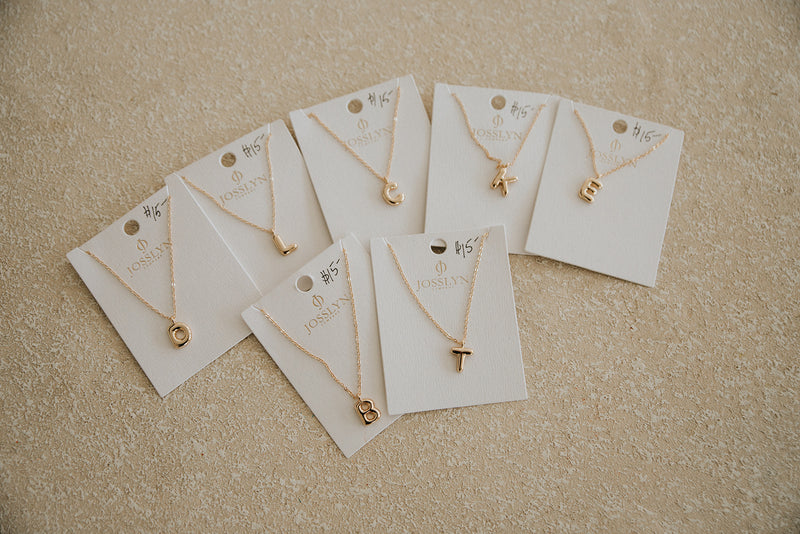 Personalized Bubble Initial Necklace-Gold