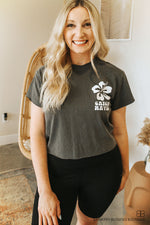 Ocean Beach Graphic T-shirt-Dk Grey