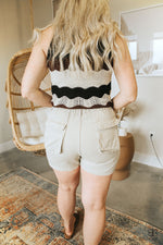 Color Block Knit Top-Black