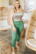 Bria Striped Rib Tube Top-Grey