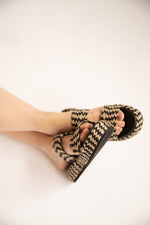 Double Strap Slip on -Black and Tan