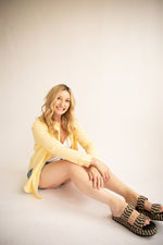 Gauze Button Down Shirt-Lemon