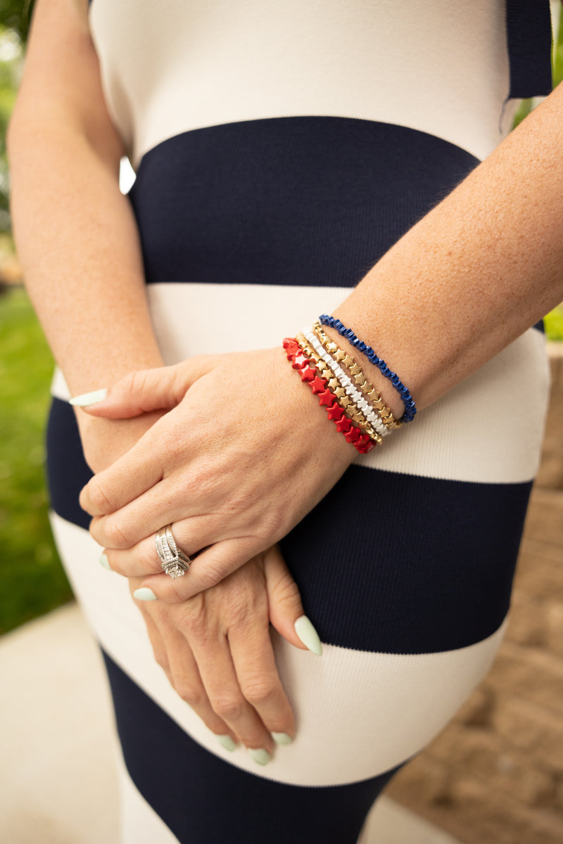 Star Patriot Elastic Bracelet-Gold