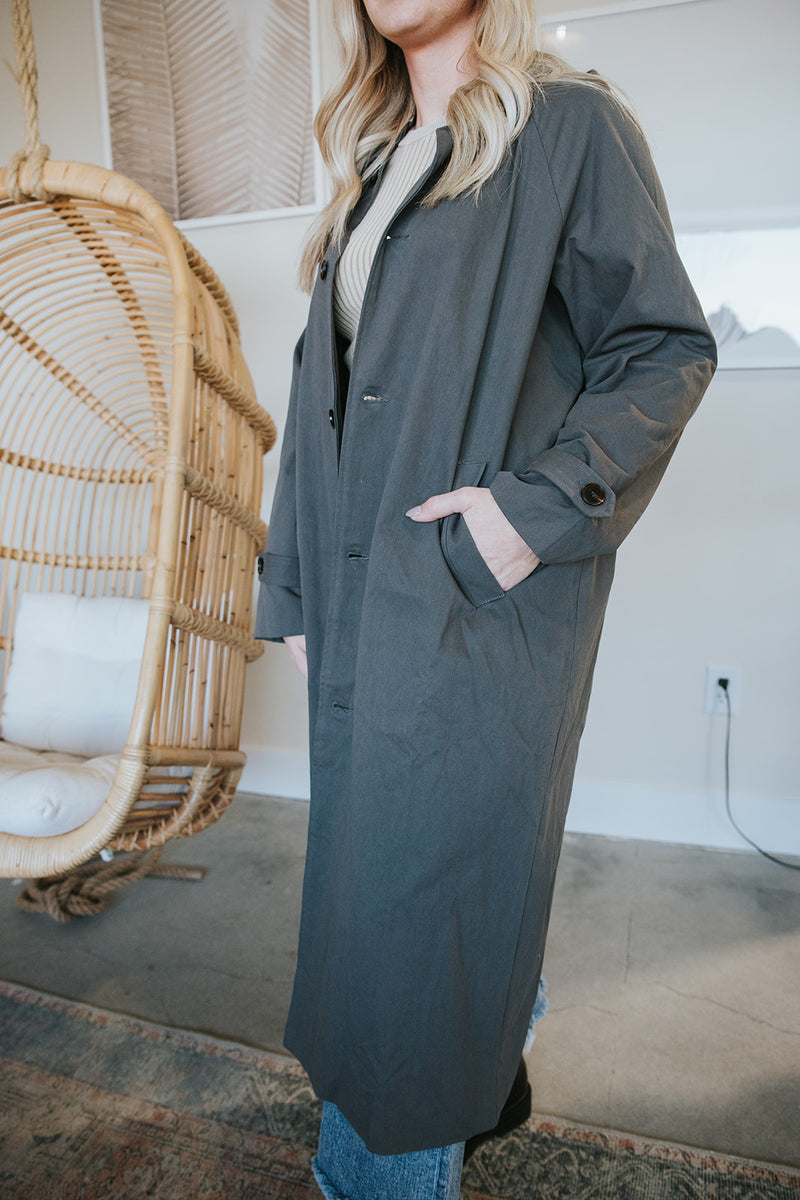 Trench Coat-Charcoal