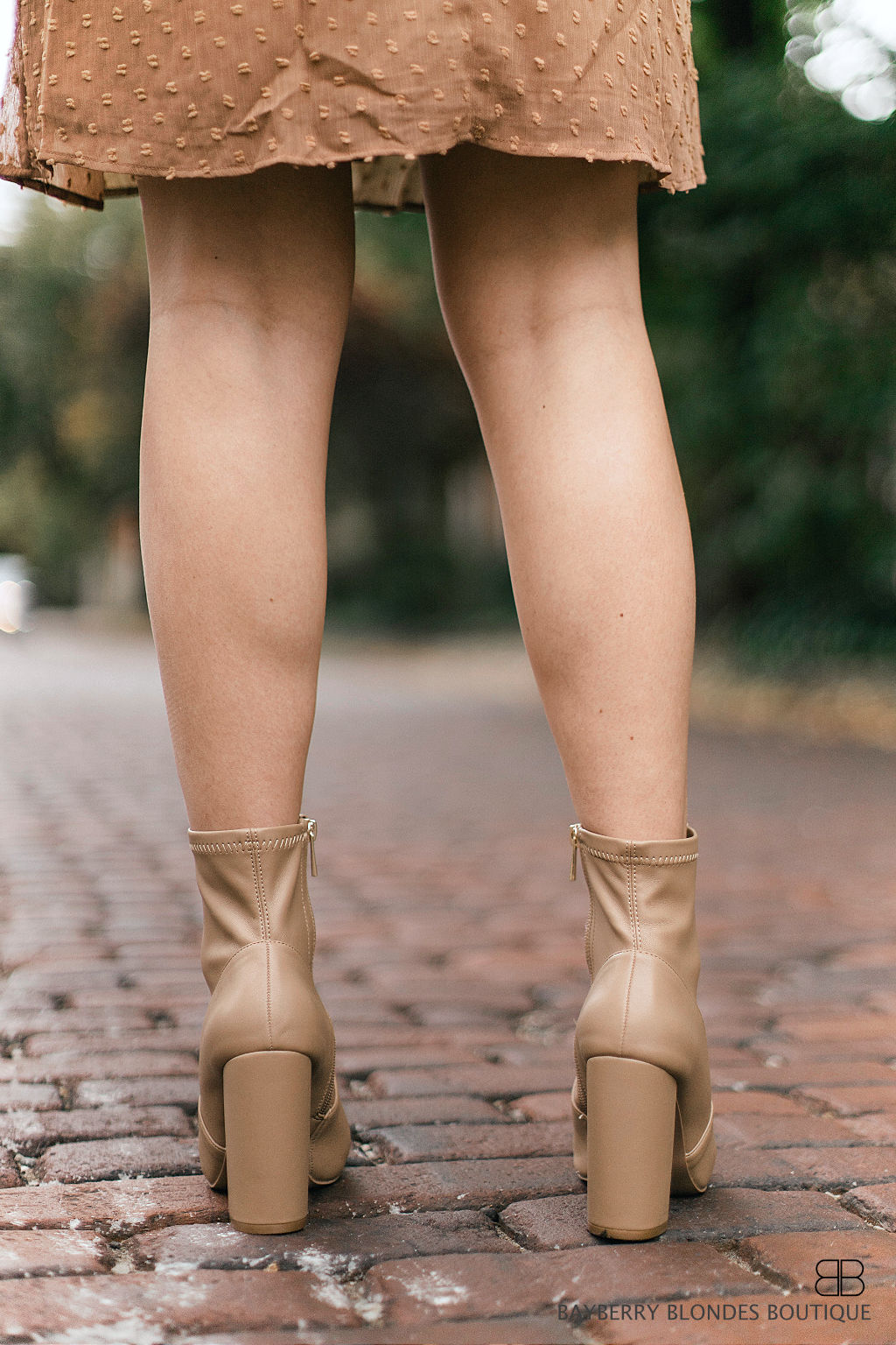 Edith heeled boots in soft tan at Kiki's Stocksale