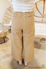 Cropped Wide Leg Pant-Khaki