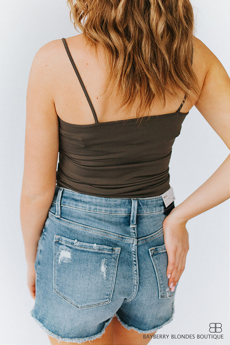 Seamless Long Camisole-Dark Grey
