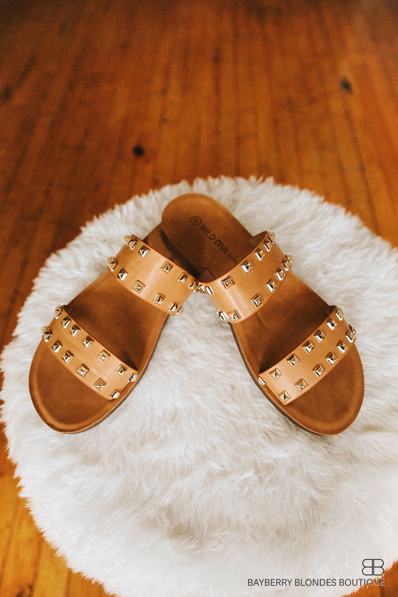 Polabur Rockstud Sandal-Tan