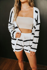 Bon Voyage Striped Shorts-Ivory/Navy