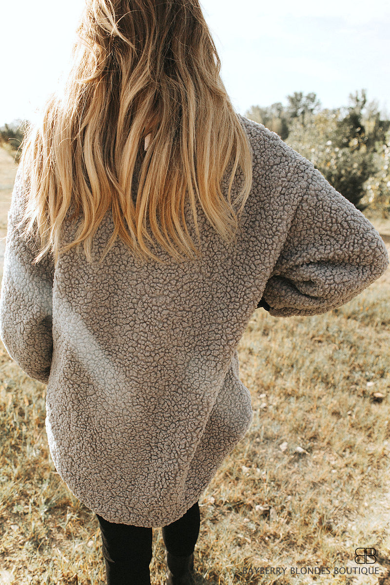 Sherpa Coat Jacket-Gray