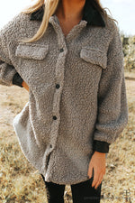 Sherpa Coat Jacket-Gray